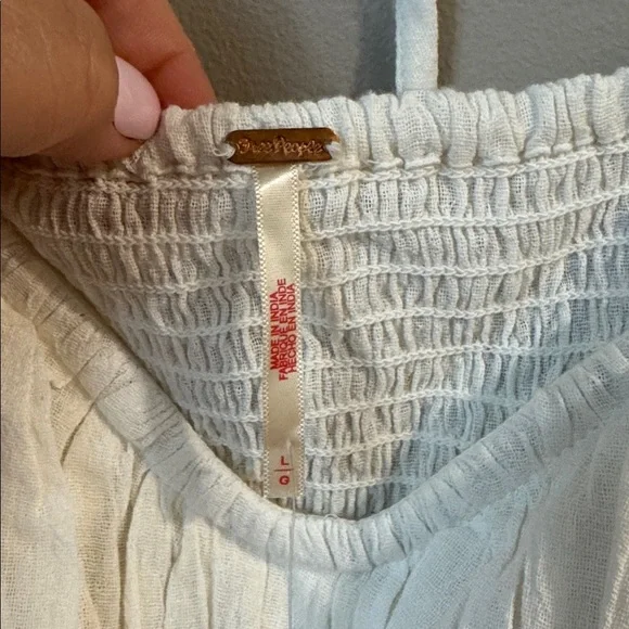 Free People Cream Long Sleeve Blouse - Picture 4 of 7